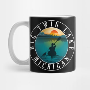 Big Twin Lake Kayaking Michigan Sunset Mug